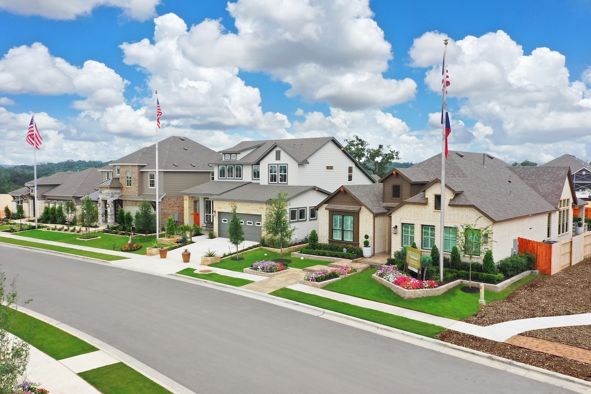 Aerial view of Meyer Ranch model homes.